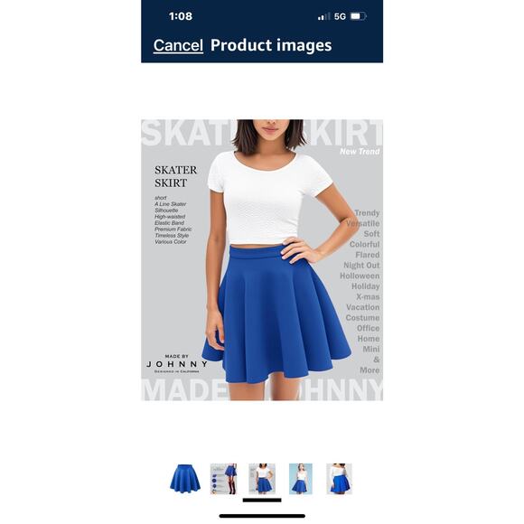 Made by Johnny NWT Medium Solid Blue Pull-On A-Line Skirt - Picture 13 of 13